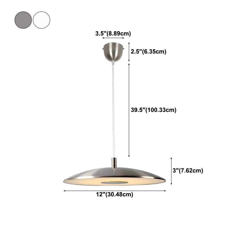 Forme rond en métal suspendu léger style moderne 1 lumière suspendue à la lumière montée sur la lumière