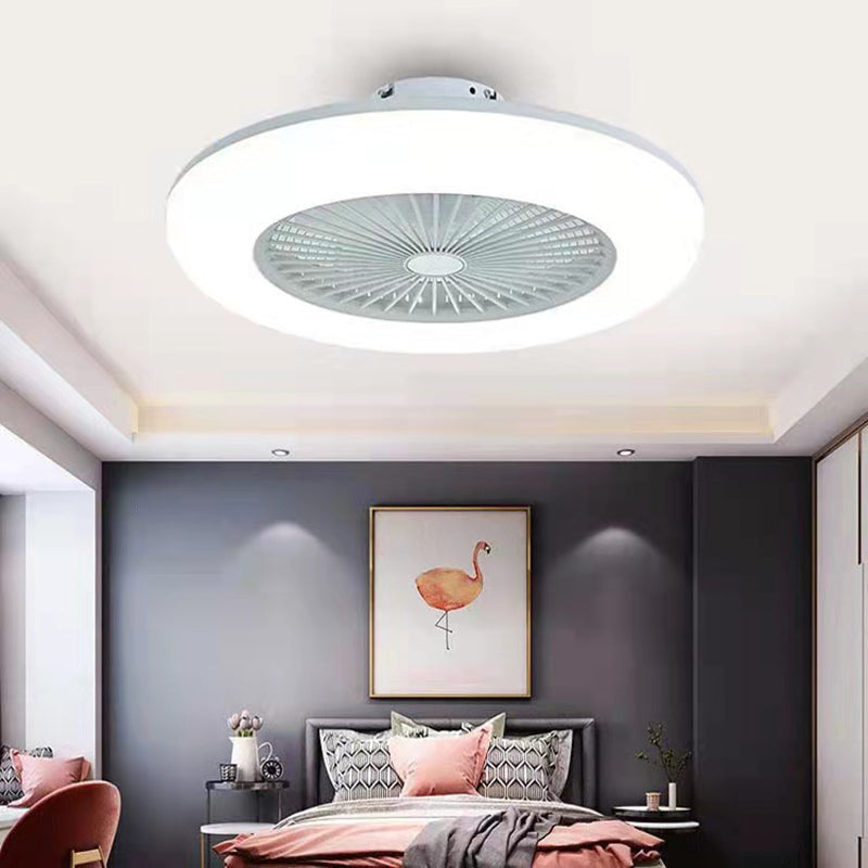 Metal Ceiling Fan Lamp Modern Style LED Ceiling Light for Bedroom
