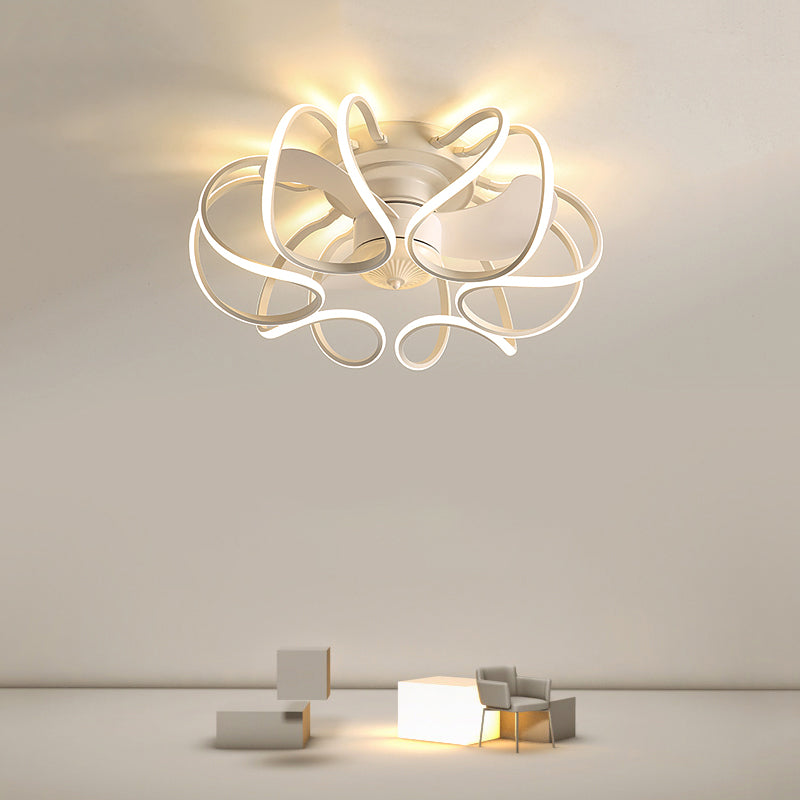 Metal Geometric Shape Ceiling Fans Modern 1-Light Ceiling Fan Lamp Fixture