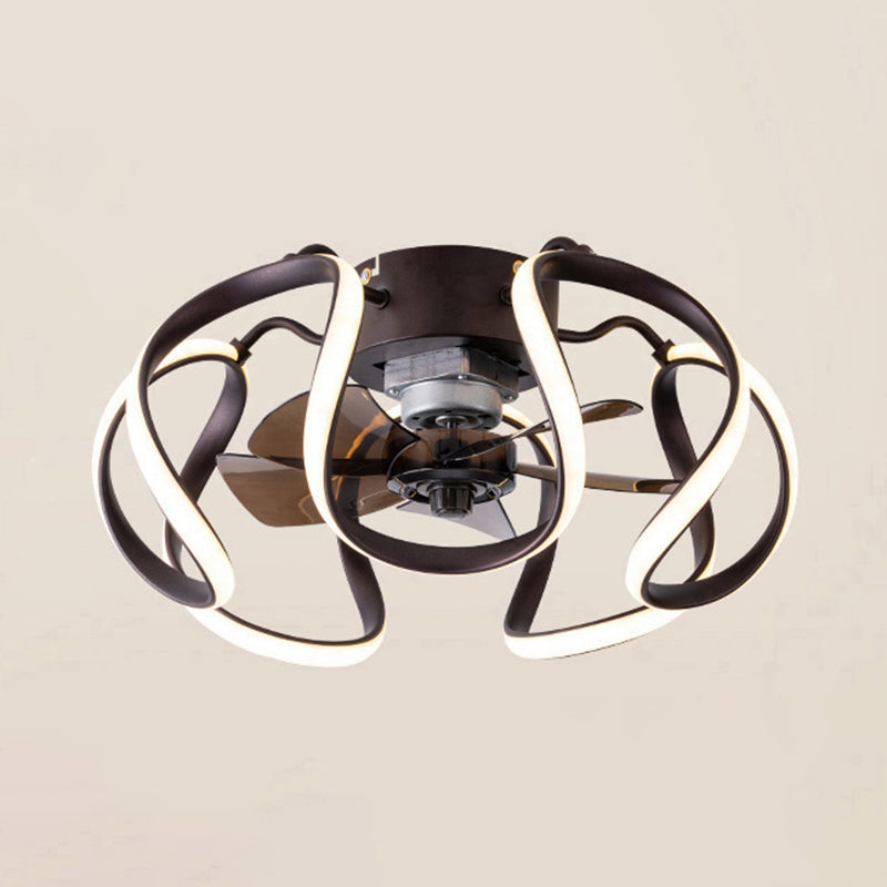 Metal Geometric Shape Ceiling Fans Modern 1-Light Ceiling Fan Lamp Fixture