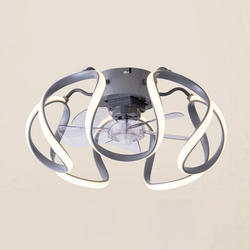 Metal Geometric Shape Ceiling Fans Modern 1-Light Ceiling Fan Lamp Fixture