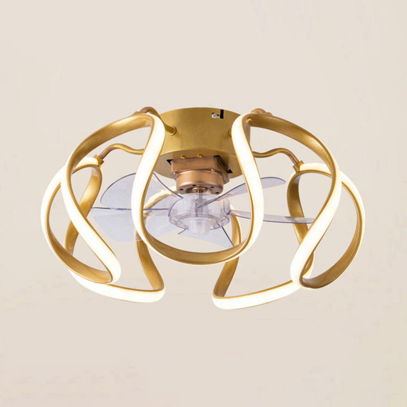 Metal Geometric Shape Ceiling Fans Modern 1-Light Ceiling Fan Lamp Fixture