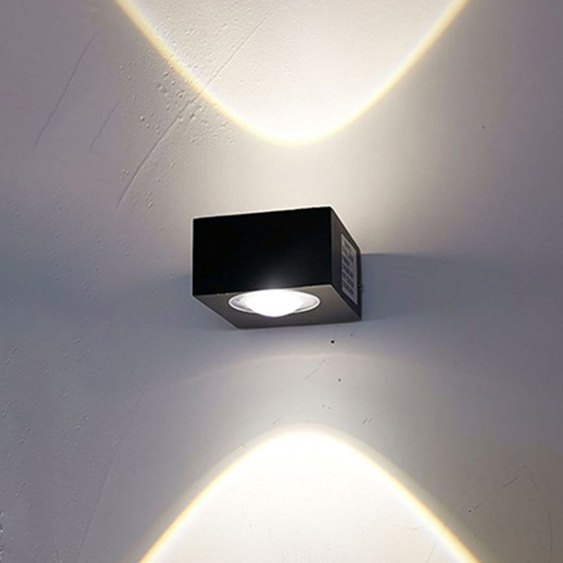 Square Shade Metal Wall Sconce Modern Style Multi Lights Wall Mounted Light in Black
