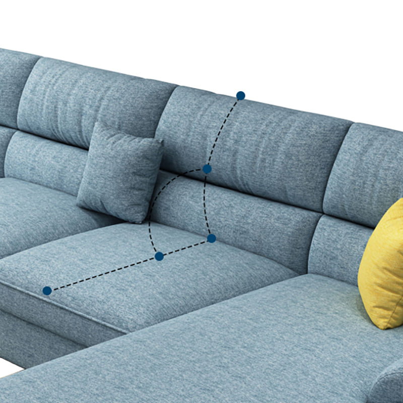 Sectores de brazo superior de almohada de 37.40 ", seccionales de la espalda alta informal con 4 almohadas