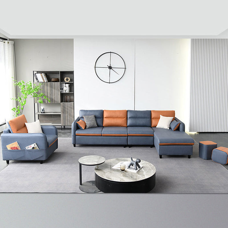 Pelle finta del braccio quadrato 102,36 "d x 62,99" w sezionali H 29.53 "con archiviazione