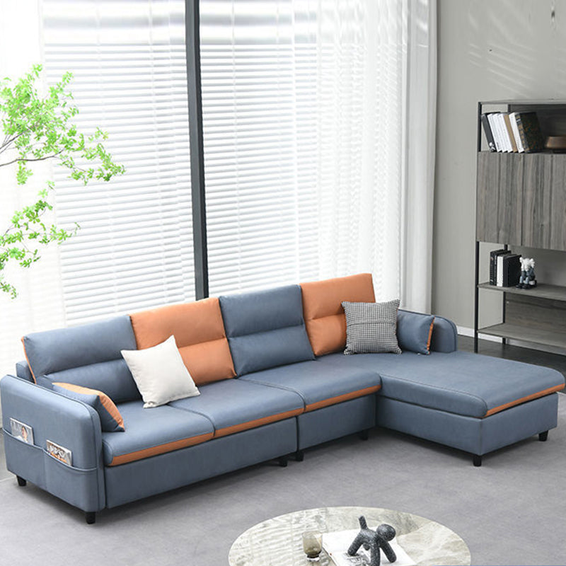 Pelle finta del braccio quadrato 102,36 "d x 62,99" w sezionali H 29.53 "con archiviazione