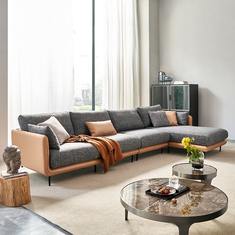 Modern Tuxedo Arm Removable Cushions Sofa with Pillows 35.43" for Living Room