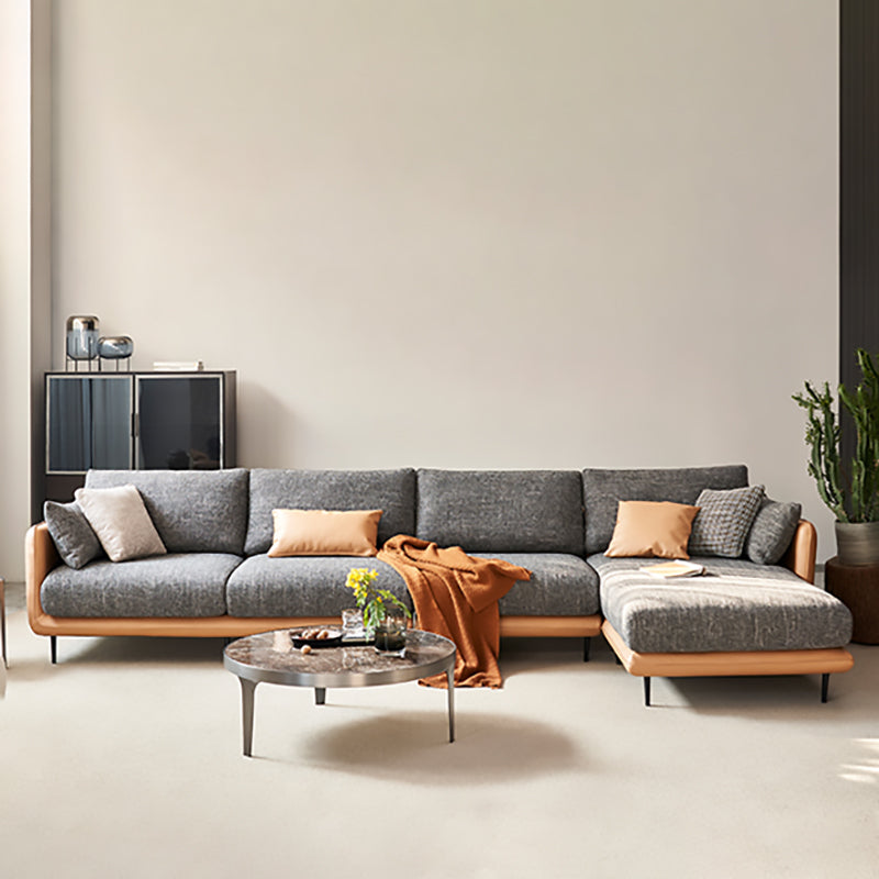 Modern Tuxedo Arm Removable Cushions Sofa with Pillows 35.43" for Living Room