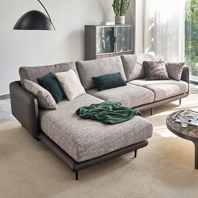 Modern Tuxedo Arm Removable Cushions Sofa with Pillows 35.43" for Living Room