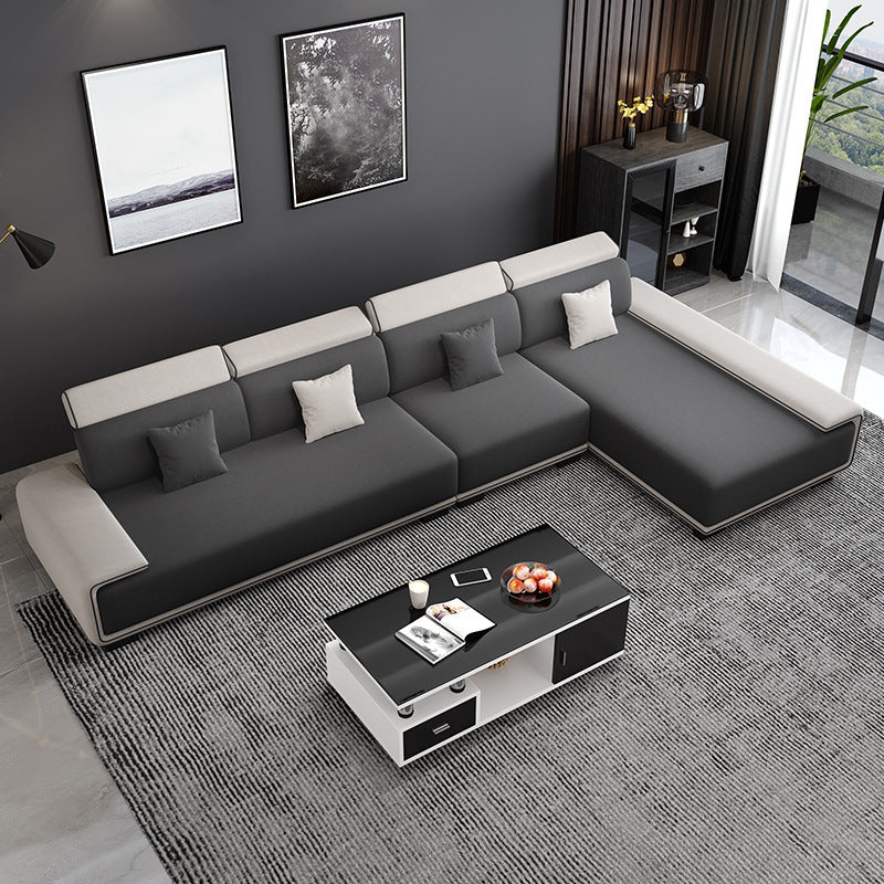 Faux Leather 4-seater Bench Seating Recessed Arm Modular Settee Furniture