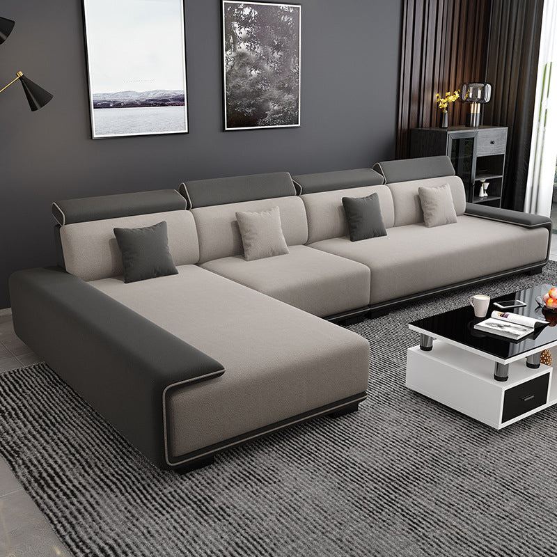 Faux Leather 4-seater Bench Seating Recessed Arm Modular Settee Furniture