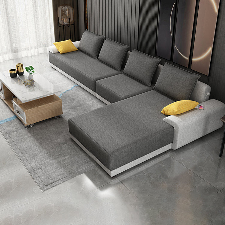Sofá contemporáneo de cojines bosqueos removibles con chaise reversible