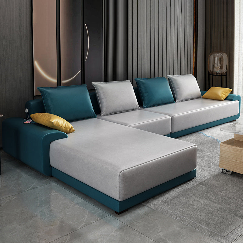 Sofá contemporáneo de cojines bosqueos removibles con chaise reversible