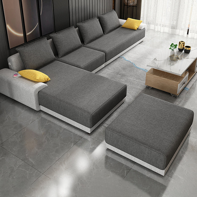 Sofá contemporáneo de cojines bosqueos removibles con chaise reversible