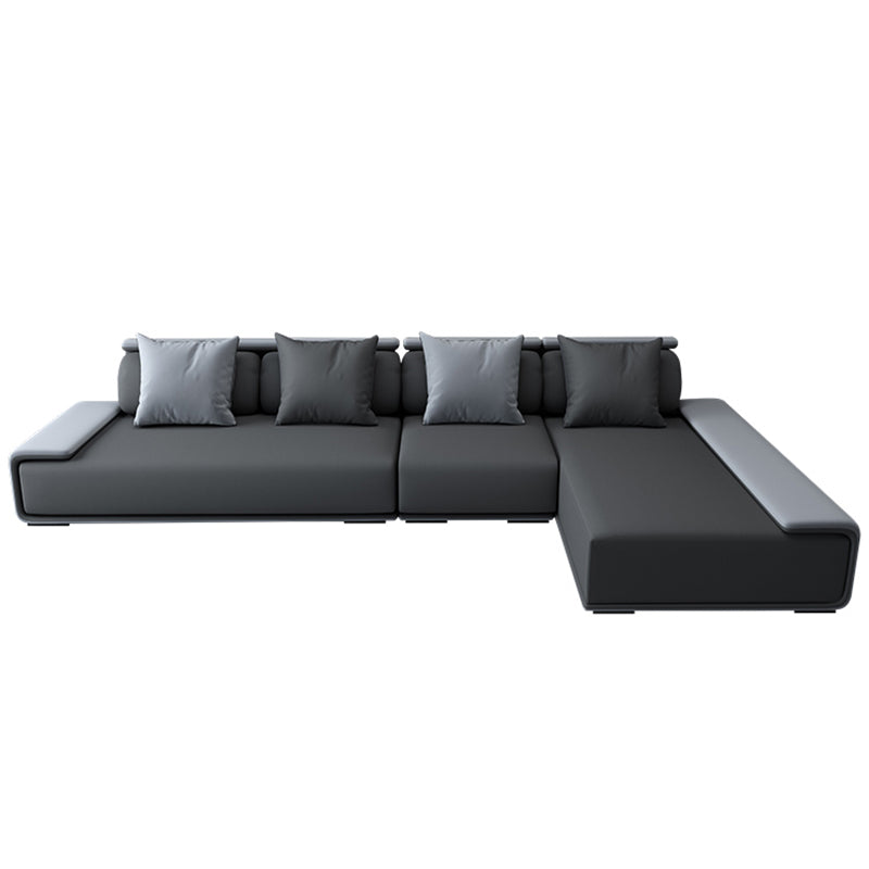 Contemporary Industrial Fabric Sofa with Bolster Pillows 29.53"High Pillow Top Arm Sofa
