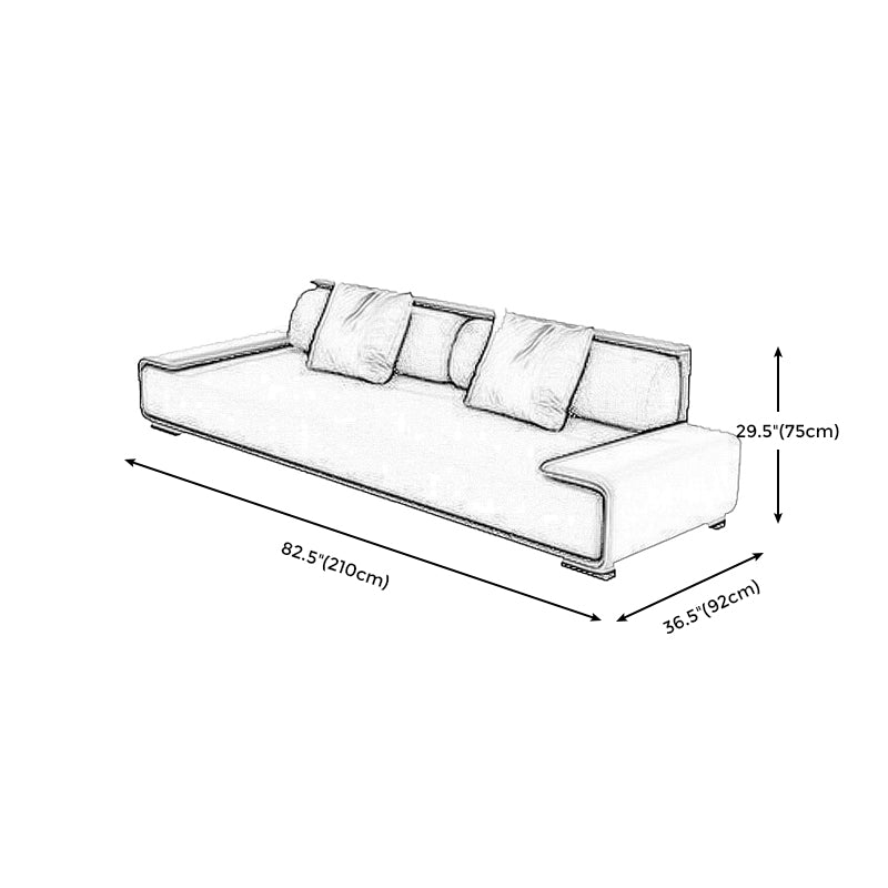 Contemporary Industrial Fabric Sofa with Bolster Pillows 29.53"High Pillow Top Arm Sofa