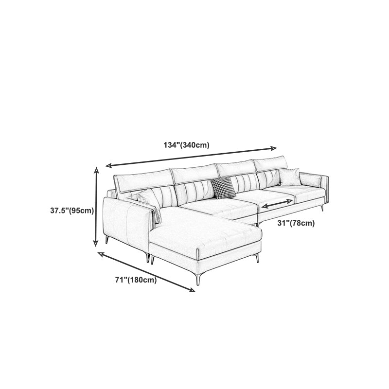 Contemporary Pillow Back Sofa with Recessed Arm for Apartment