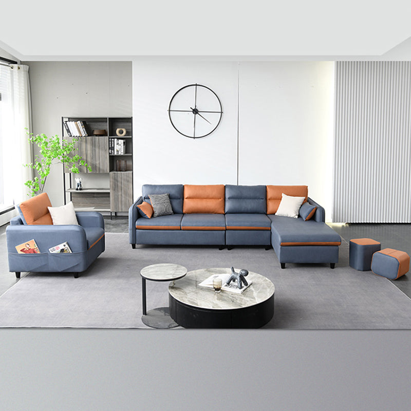 102.36"D x 62.99"W x 29.53"H Fabric Cushions Square Arm Sofa with Storage