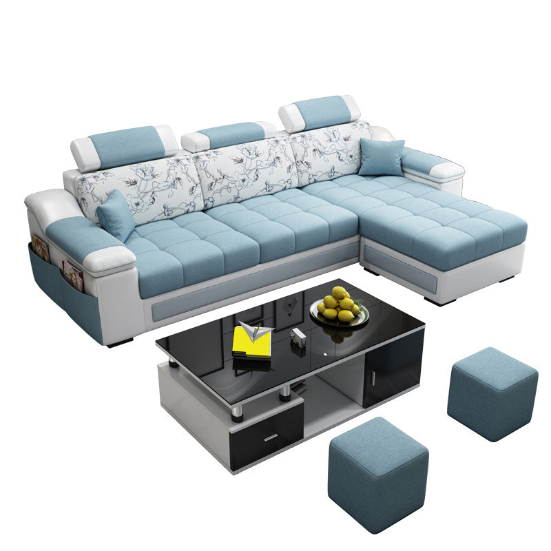 Pillow Top Arm Modular Settee Furniture 3-seater Sofa and Chaise with Pillows