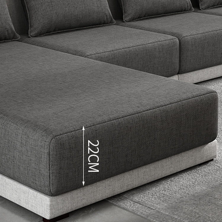 Divano cuscini rimovibili al dorso contemporaneo con chaise reversibile per soggiorno