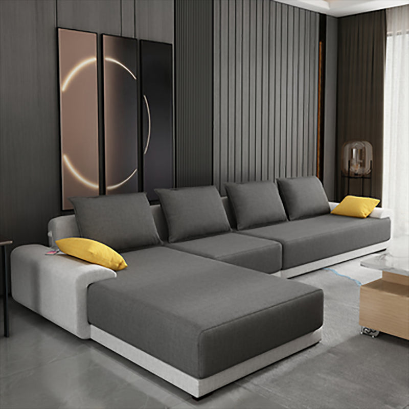 Divano cuscini rimovibili al dorso contemporaneo con chaise reversibile per soggiorno