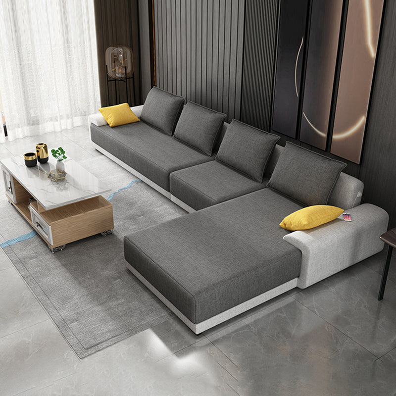 Divano cuscini rimovibili allentati contemporanei con chaise reversibile