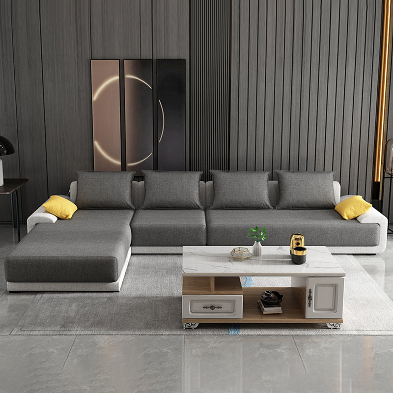 Divano cuscini rimovibili allentati contemporanei con chaise reversibile