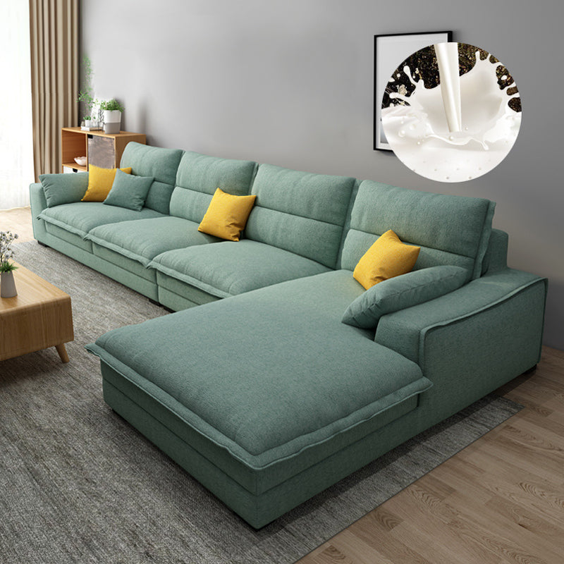 Modern Removable Cushions Slipcovered Sofa with Reversible Chaise for Living Room