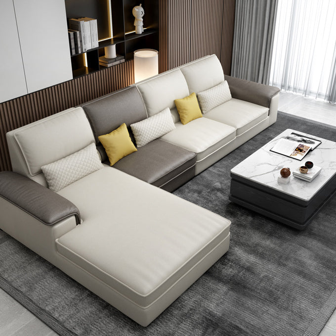 Assembled 3-seater Sofa and Chaise Recessed Arm Settee Furniture