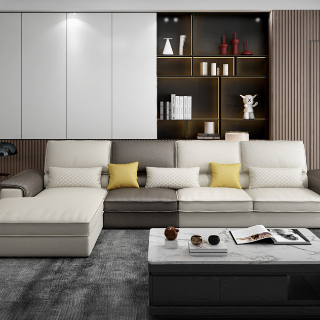 Assembled 3-seater Sofa and Chaise Recessed Arm Settee Furniture