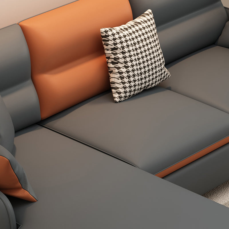 102.36" D x 62.99" W x 29.52" H Stain Resistant Faux Leather Square Arm Sofa