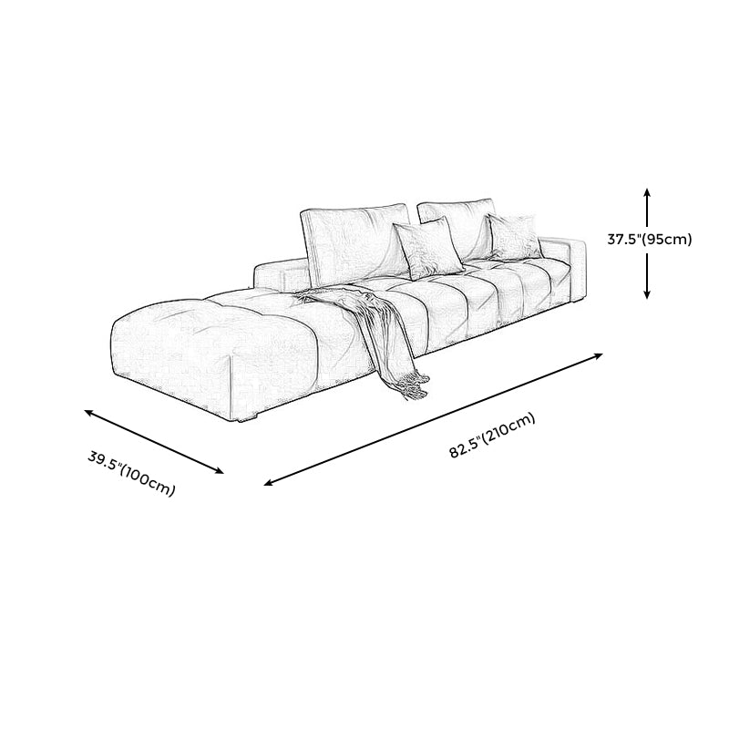 American Traditional Faux Leather Cushions Sectionals 37.4"High Square Arm Sofa,Dark Brown