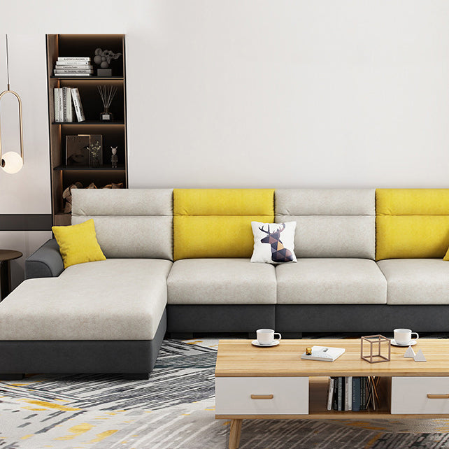 Modular Sewn Pillow Back Bench Seating Recessed Arm Assembled Settee Furniture