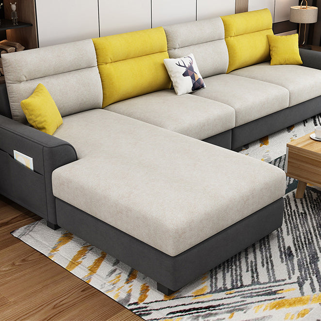 Modular Sewn Pillow Back Bench Seating Recessed Arm Assembled Settee Furniture