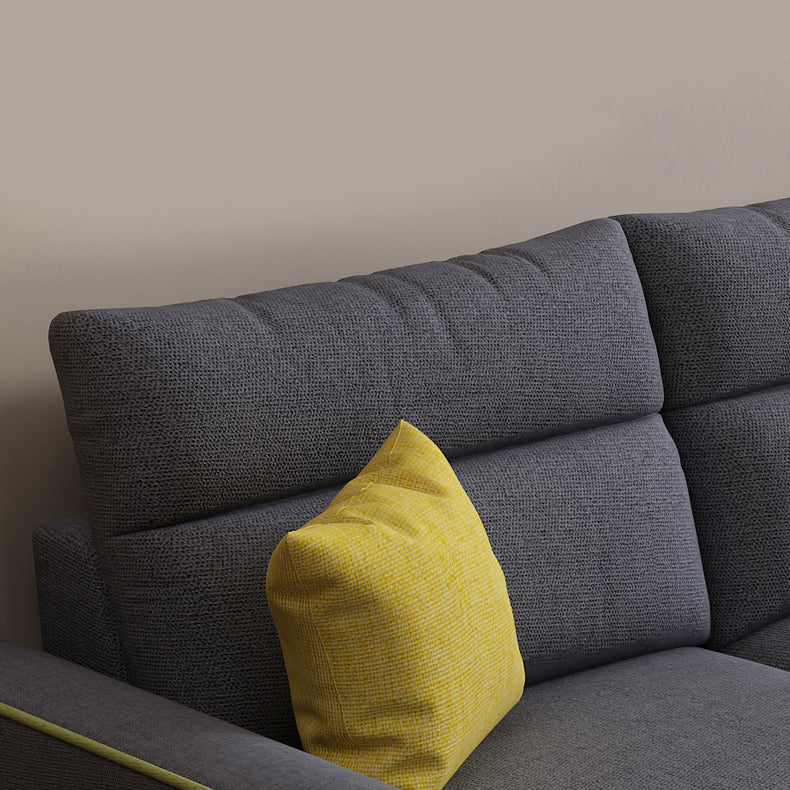 Modular Sewn Pillow Back Bench Seating Recessed Arm Assembled Settee Furniture