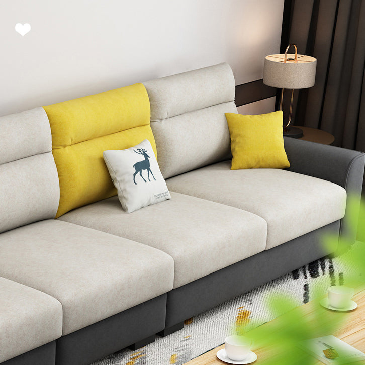 Modular Sewn Pillow Back Bench Seating Recessed Arm Assembled Settee Furniture