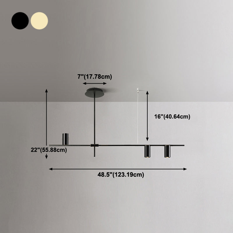 Luci a sospensione contemporanea Luci dell'isola cilindri Metal per l'isola della cucina