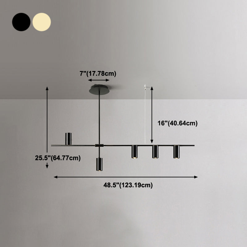 Luci a sospensione contemporanea Luci dell'isola cilindri Metal per l'isola della cucina