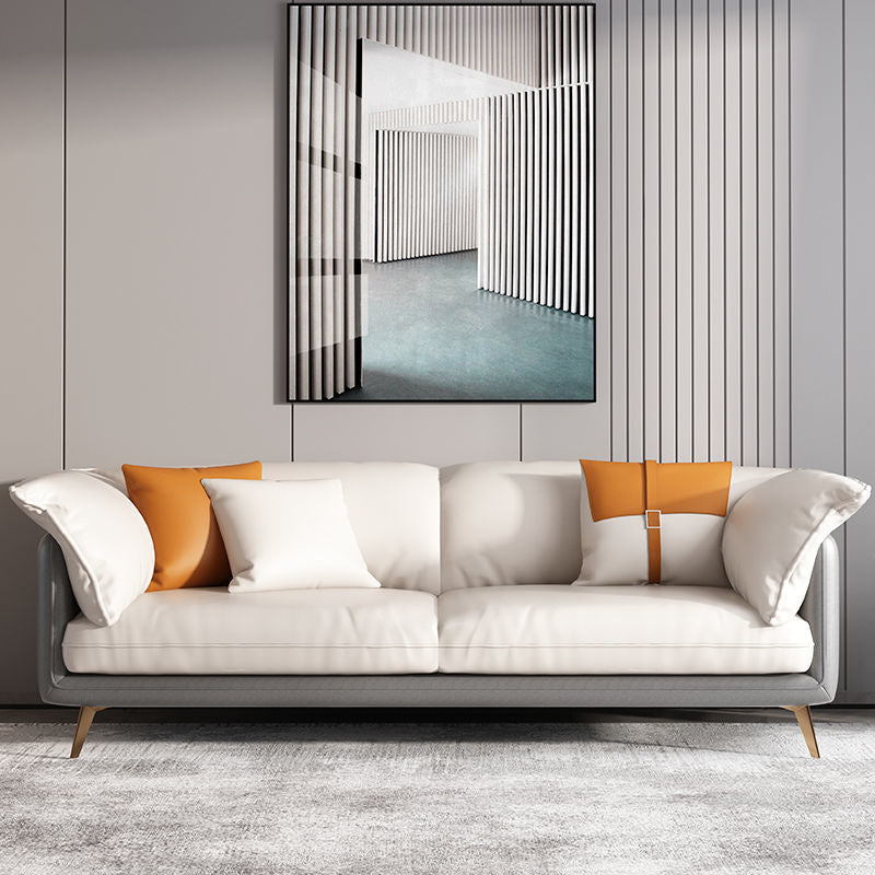 Square Arm Sofa Pillow Top Sofa with Multiple Cushions for Living Room and Apartment
