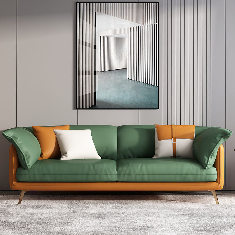 Square Arm Sofa Pillow Top Sofa with Multiple Cushions for Living Room and Apartment