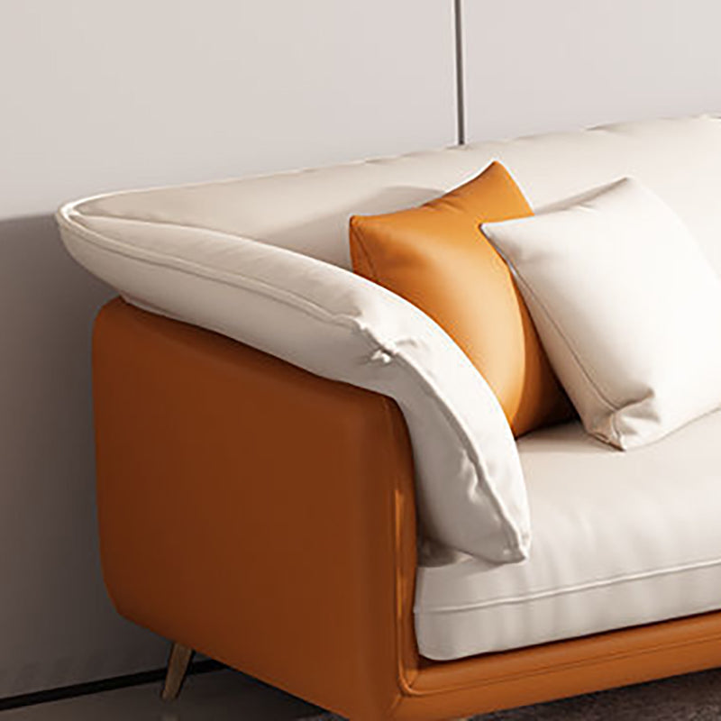 Square Arm Sofa Pillow Top Sofa with Multiple Cushions for Living Room and Apartment