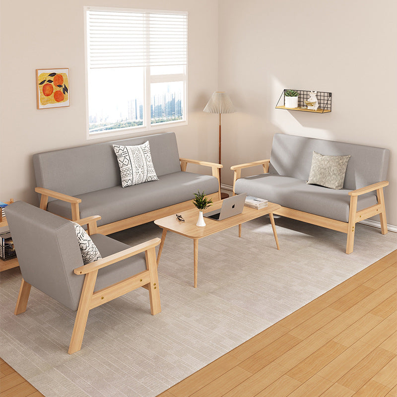 Quadratarm Stoff aus 2/3 Sitzsofa mit Holzbasis