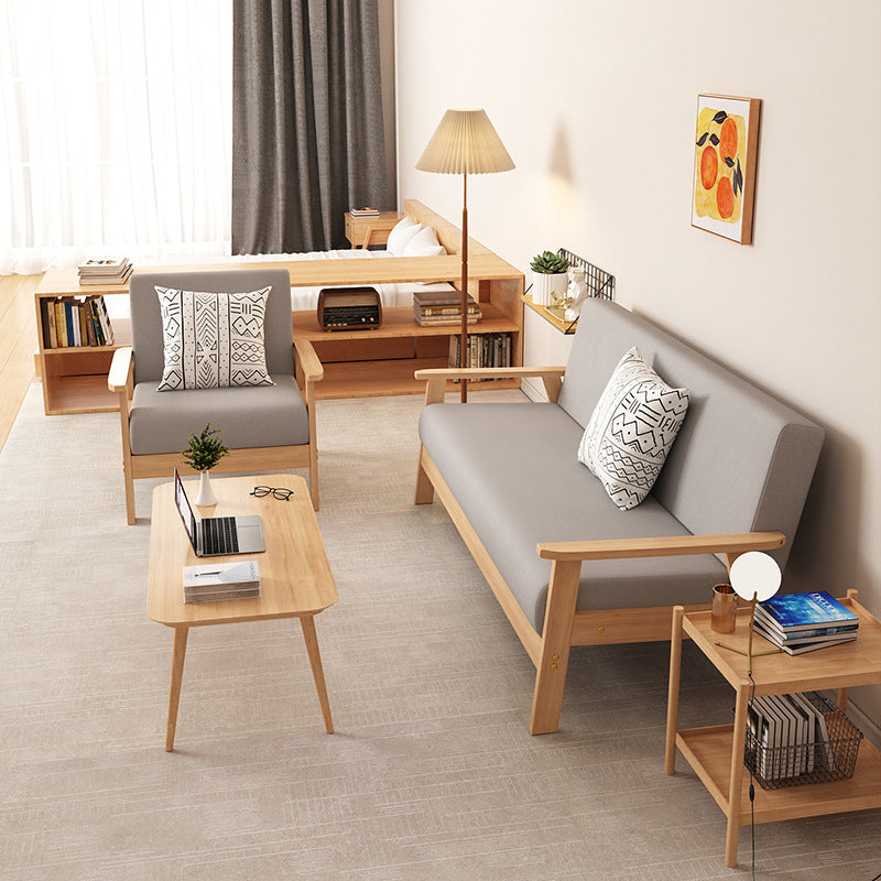 Quadratarm Stoff aus 2/3 Sitzsofa mit Holzbasis
