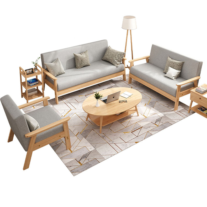 Quadratarm Stoff aus 2/3 Sitzsofa mit Holzbasis