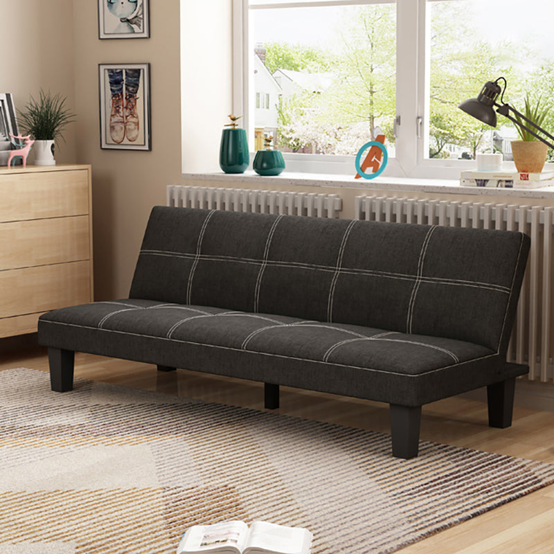 Modern 2/3 Seater Armless Sofa Convertible Biscuit Back Velvet Sofa