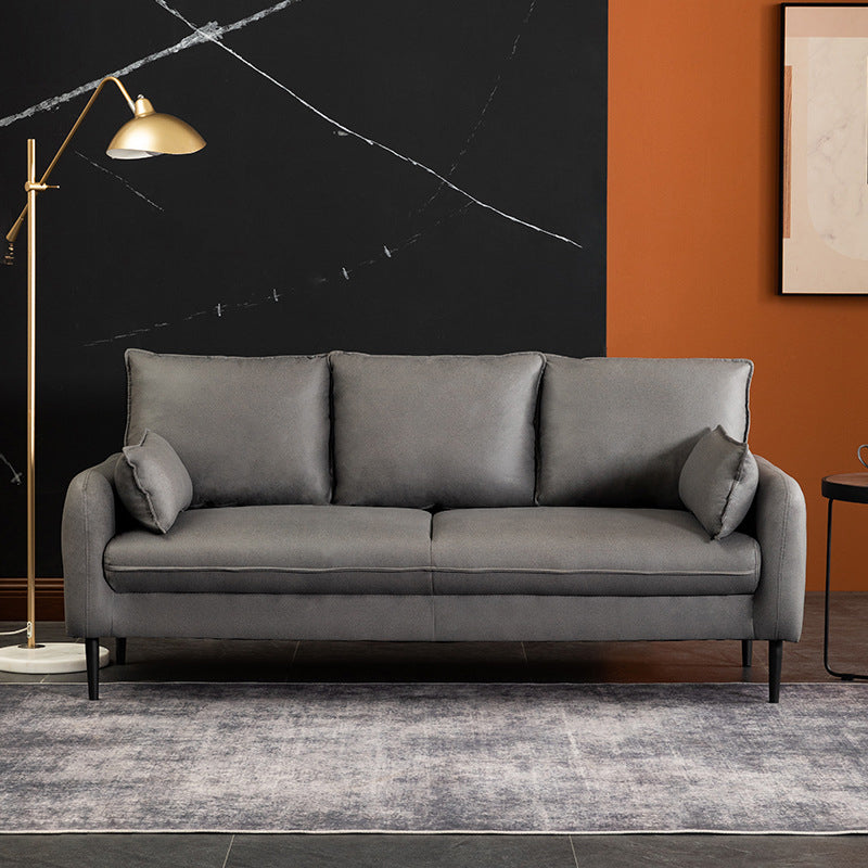 Cushions Square Arm Sofa 3-Seater Faux Leather Stain Resistant Loveseat