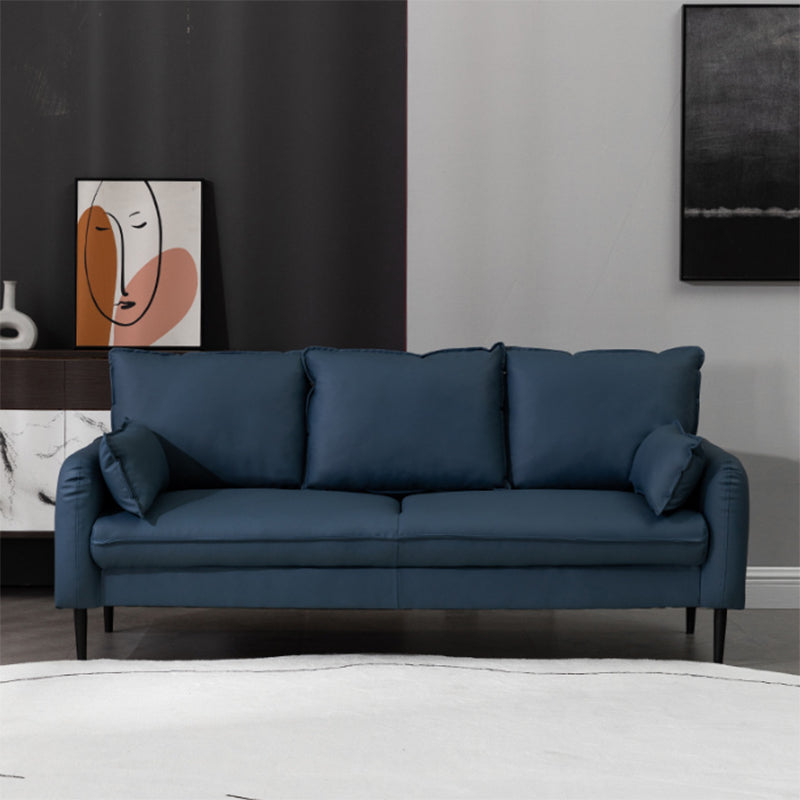 Cushions Square Arm Sofa 3-Seater Faux Leather Stain Resistant Loveseat