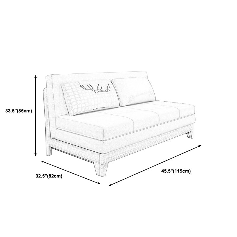 Strakke rugrangende loveseat armless stoffen sofa set voor woonkamer