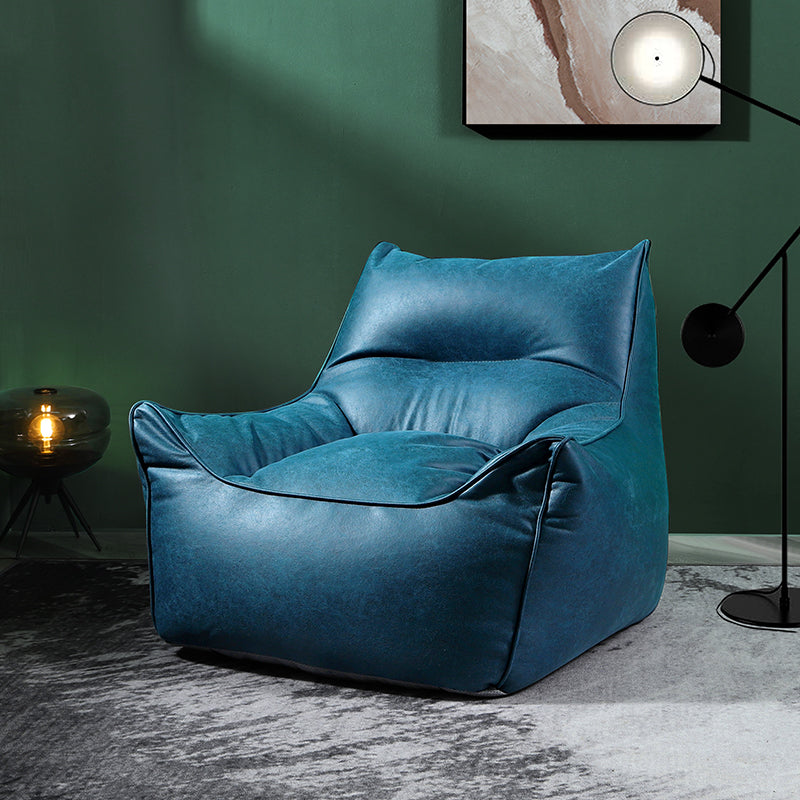 Contemporary Faux Leather Pillow Top Arm Sofa Sewn Pillow Back Sofa for Living Room