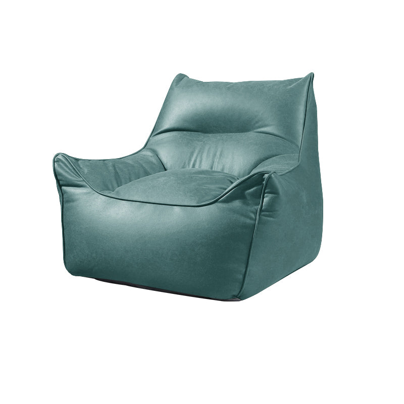 Contemporary Faux Leather Pillow Top Arm Sofa Sewn Pillow Back Sofa for Living Room